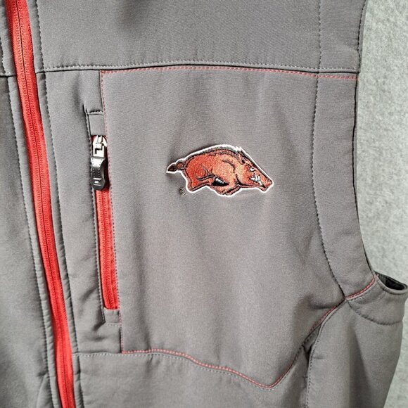 Colosseum Vest Arkansas Razorback Men L Full Zip Front SEC Hogs NCAA Athlete - Picture 8 of 16